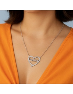 COLGANTE CORAZÓN MAMÁ PLATA
