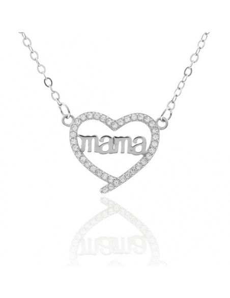 COLGANTE CORAZÓN MAMÁ PLATA
