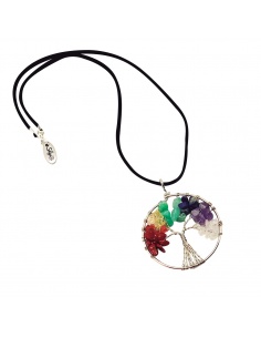 COLGANTE ÁRBOL DE LA VIDA CHAKRAS PIEDRAS NATURALES
