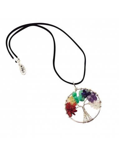 COLGANTE ÁRBOL DE LA VIDA CHAKRAS PIEDRAS NATURALES
