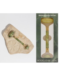 MASAJEADOR FACIAL PIEDRA JADE 2 RODILLOS

