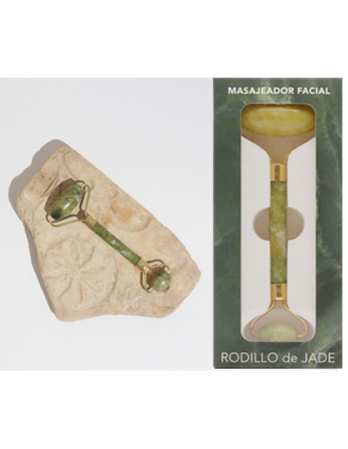 MASAJEADOR FACIAL PIEDRA JADE 2 RODILLOS
