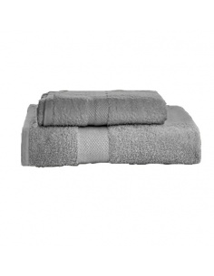 SET DE DOS TOALLAS LAVABO Y DUCHA GRIS PERLA
