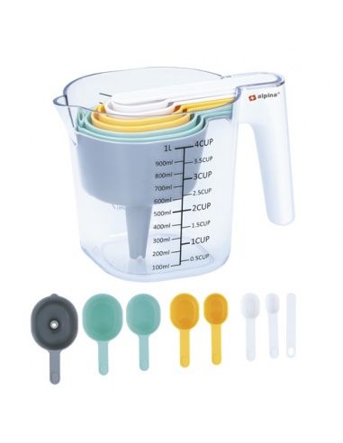 SET JARRA CON 8 TAZAS MEDIDORAS
