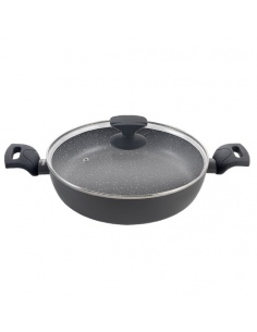 CACEROLA BAJA ALUMINIO FORJADO CON TAPA NATIVA 28 CM.
