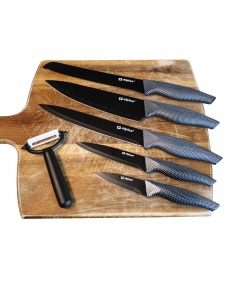 SET DE 5 CUCHILLOS Y PELADOR
