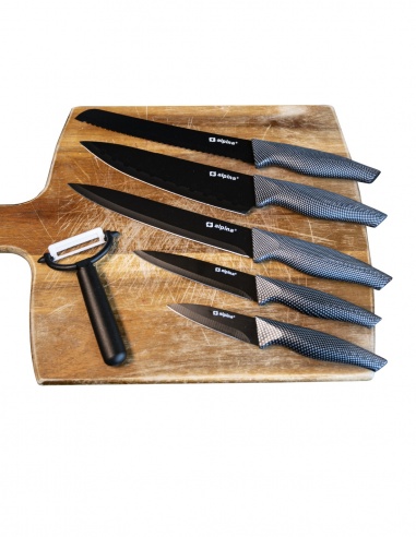 SET DE 5 CUCHILLOS Y PELADOR
