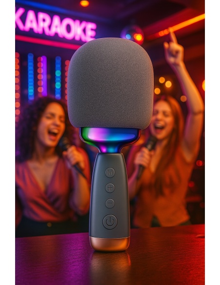 MICRÓFONO KARAOKE CON LUCES LED
