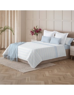 JUEGO DE SÁBANAS VOGA AZUL CAMA 90 CM.
