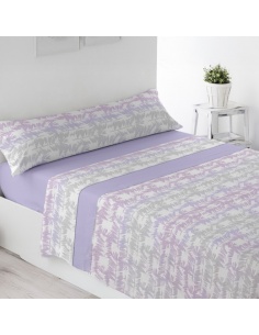 JUEGO DE SÁBANAS PIRINEO NEILA MALVA CAMA 150 CM.
