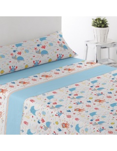 JUEGO DE SÁBANAS PIRINEO OCÉANO CAMA 90 CM.
