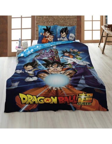 FUNDA NÓRDICA Y FUNDA DE COJÍN DRAGON BALL CAMA DE 90 CM.
