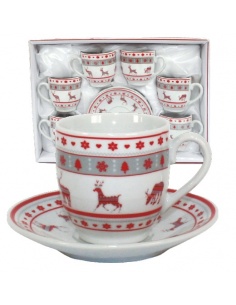 JUEGO DE 6 TAZAS CON PLATO RENO 
