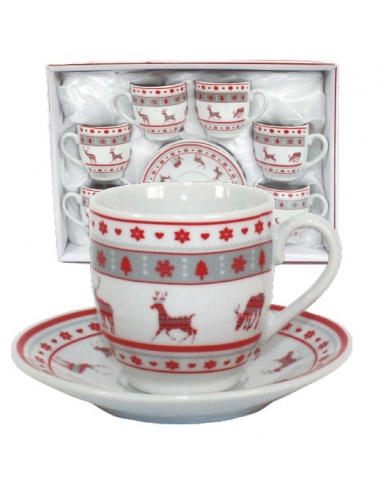 JUEGO DE 6 TAZAS CON PLATO RENO 
