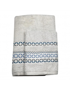 JUEGO DE TOALLA LAVABO Y DUCHA GRIS 
