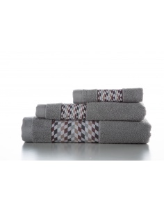 SET DE DOS TOALLAS JACQUARD CASPIO GRIS CLARO
