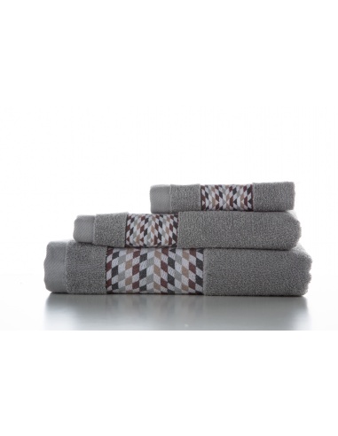SET DE DOS TOALLAS JACQUARD CASPIO GRIS CLARO
