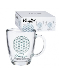 SET DE 6 JARRAS MUG VIDRIO SLOW LIFE
