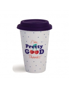 MUG CERÁMICA TAPA SILICONA CHERRY BLANCO
