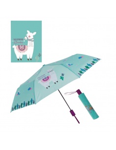 PARAGUAS PLEGABLE AUTOMÁTICO LLAMA VERDE
