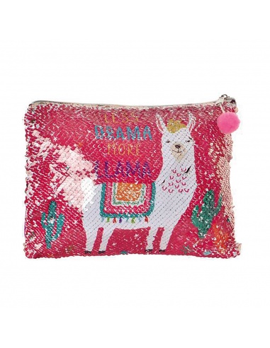 CARTERA NECESER LENTEJUELAS LLAMA ROJO
