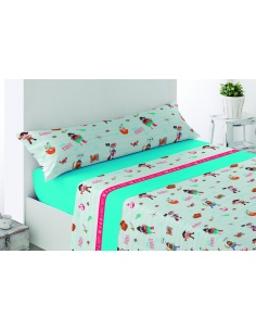 JUEGO DE SÁBANAS PIRATAS CAMA 90 CM 
