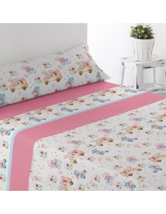 JUEGO DE SÁBANAS PIRINEO TÉRMICA CONEJOS CAMA 90 CM 
