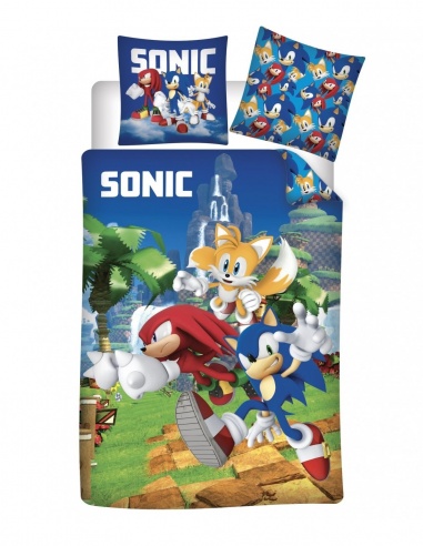 FUNDA NÓRDICA Y FUNDA DE COJÍN SONIC CAMA 90 CM 
