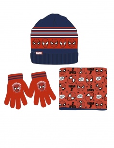 SET DE GORRO, BRAGA DE CUELLO Y GUANTES SPIDERMAN
